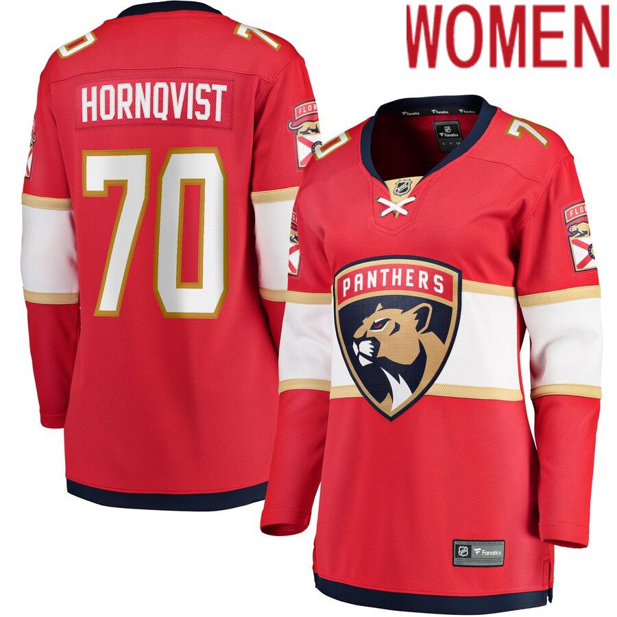 Women Florida Panthers #70 Patric Hornqvist Fanatics Branded Red Home Breakaway NHL Jersey->women nhl jersey->Women Jersey